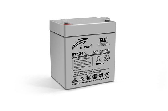 Акумуляторна батарея AGM RITAR RT1245, Gray Case, 12V 4.5Ah (90 х 70 х 101 (107)) Q10