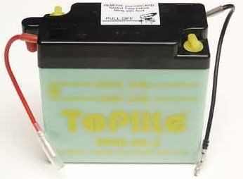 Мотоакумулятор TOPLITE 6N4B-2A-3 6V,4Ah,д. 102, ш. 48, в.96, объем 0,2, вес 1 кг,без электролита