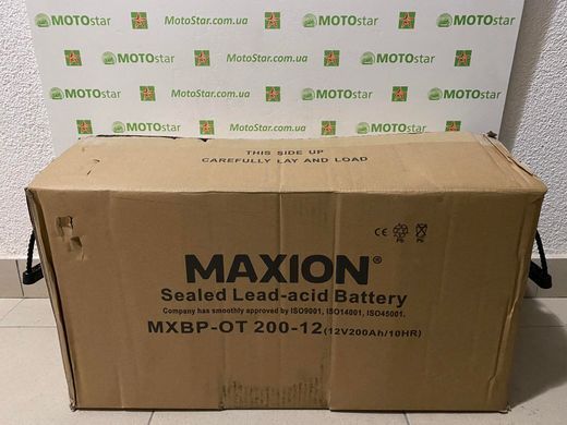 Акумуляторна батарея Maxion AGM MXBP-OT 200-12 12V 200Ah (522x240x217мм) Black 60кг
