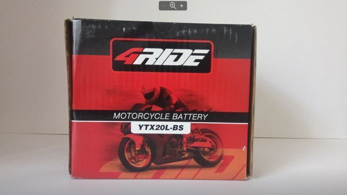 YTX20L-BS 4 RIDE, AGM 12В 18Ah 270А R+ 175x86x154мм 5,7кг