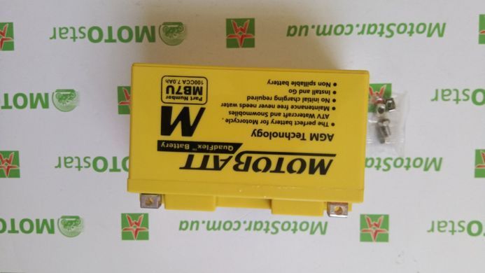 Motobatt MB7U Акумулятор 6,5 А/ч, 100 А, (+/-), 151x65x94 мм
