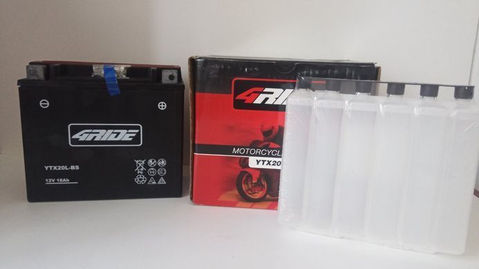 YTX20L-BS 4 RIDE, AGM 12В 18Ah 270А R+ 175x86x154мм 5,7кг