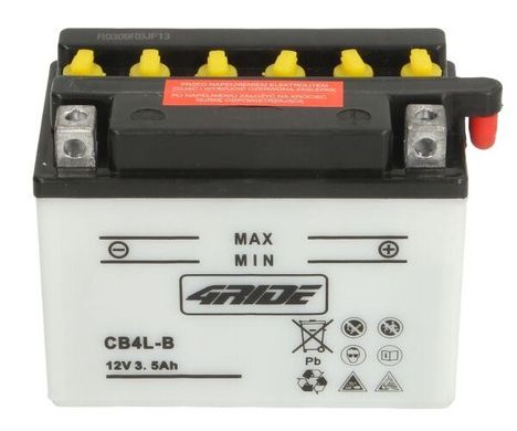 Аккумулятор CB4L-B 4RIDE (YB4L-B) 12В 3,5Ah 56А R+ 121x71x93