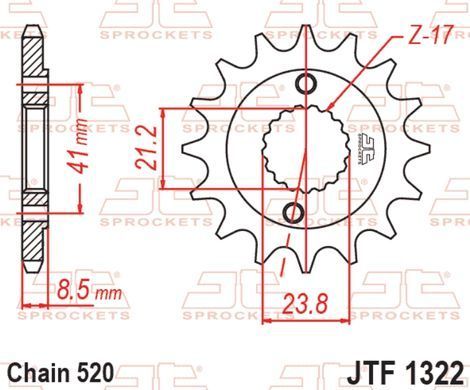 JT JTF1322.13 - Звезда передняя HONDA CRM, TRX, XR 250/400 1991-2004