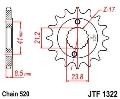 Купити JT JTF1322.13 - Зірка передня HONDA CRM, TRX, XR 250/400