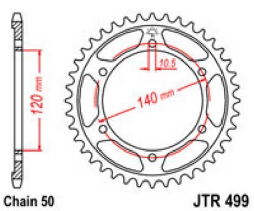 Купити JT JTR499.49 - Зірка задня - опис, підбір, продаж