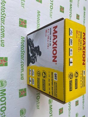 Акумулятор для мототехніки MAXION MXBM-12N5-3B -/+, 12V, 5Ah, 50 А, 120x60x130 мм