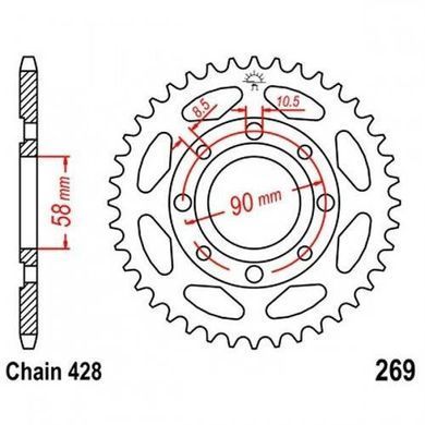 JTR269.40 - Звезда задняя BAJAJ BOXER BM 125/150х 125/150х