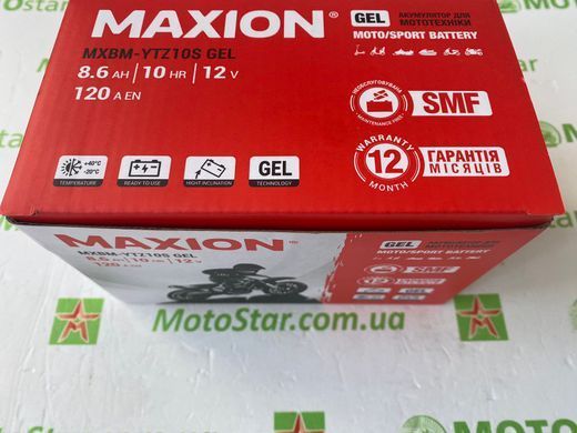 YTZ10S MAXION (GEL) Мото аккумулятор гелевый, 12V, 8,6Ah, 150x87x94 мм