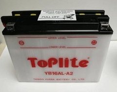 Мотоакумулятор TOPLITE YB16AL-A2 12V,16Ah,д. 207, ш. 71, в.164, объем 1,2, вес 5,2 кг,без электролита