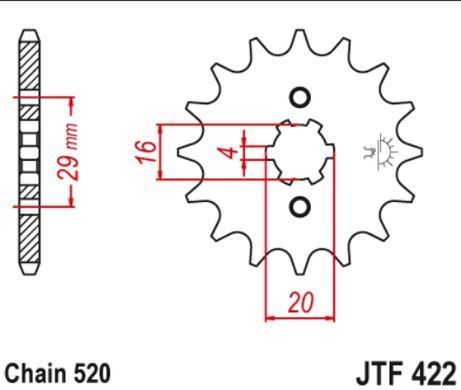 JTF422,12 Звезда передняя