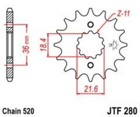 Купить JT JTF280.13 - Звезда передняя HONDA AX-1, NX, XL 250 1978