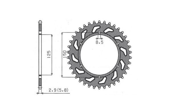 SUN1-3547-45 Sunstar Задня зірка KTM SX/EXC (ланцюг 520) (JTR897.45SC)